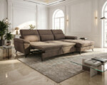 Divano Jago con chaise lounge e poggiatesta reclinabili - immagine 2