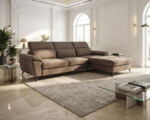Divano Jago con chaise lounge e poggiatesta reclinabili